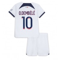 Dres Paris Saint-Germain Ousmane Dembele #10 Gostujuci za djecu 2023-24 Kratak Rukav (+ kratke hlače)